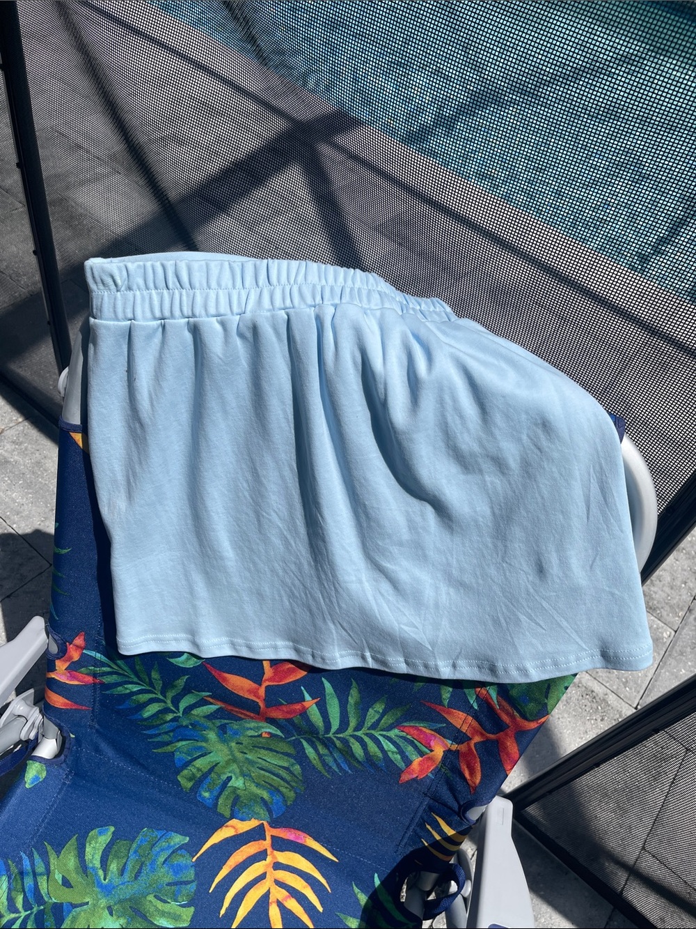 Light Blue Drawstring Skort - Picture 2 of 3